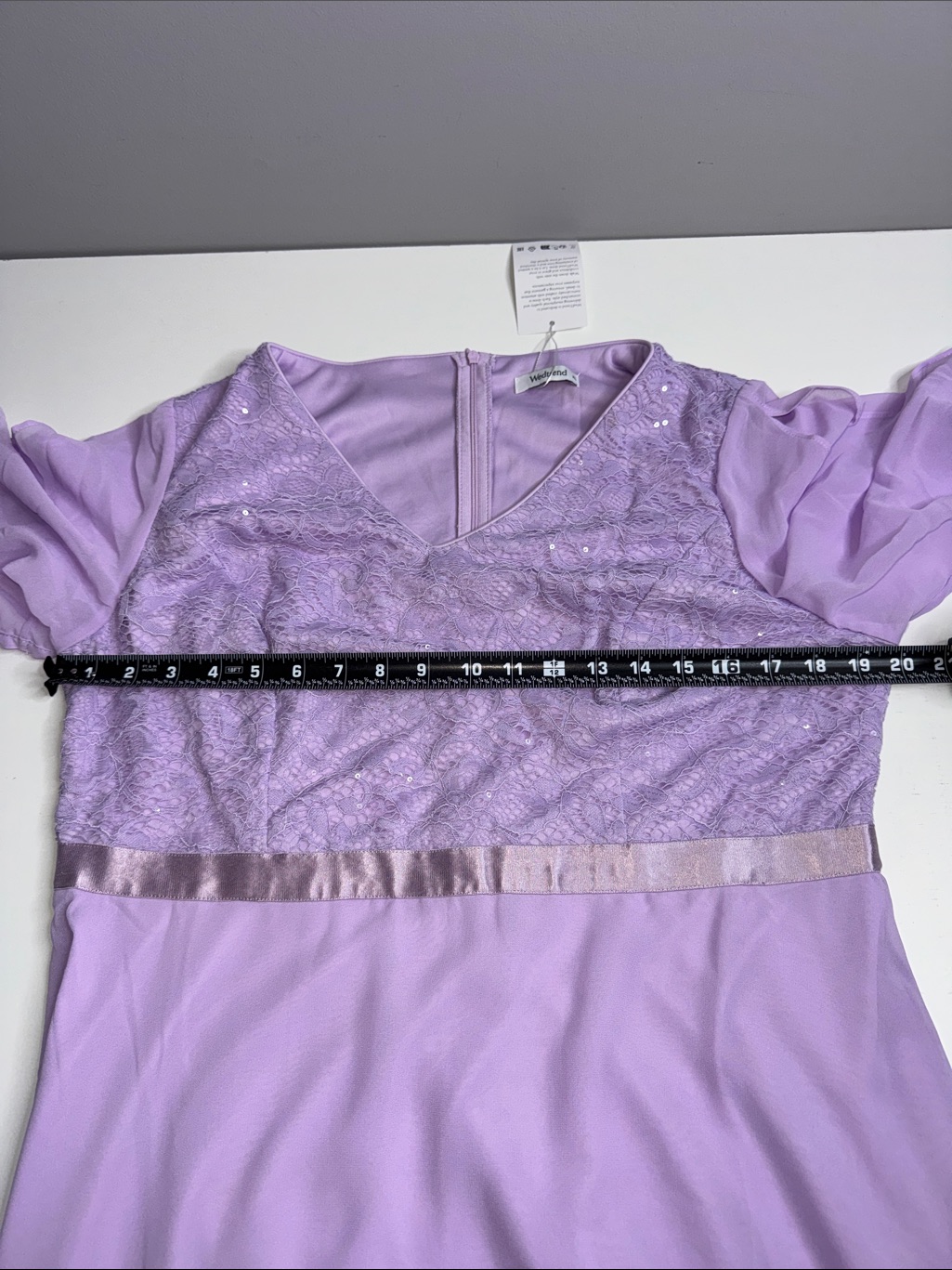 Wedtrend Lavender Sequin Lace Chiffon Evening Dress Nwt — image 6 of 8